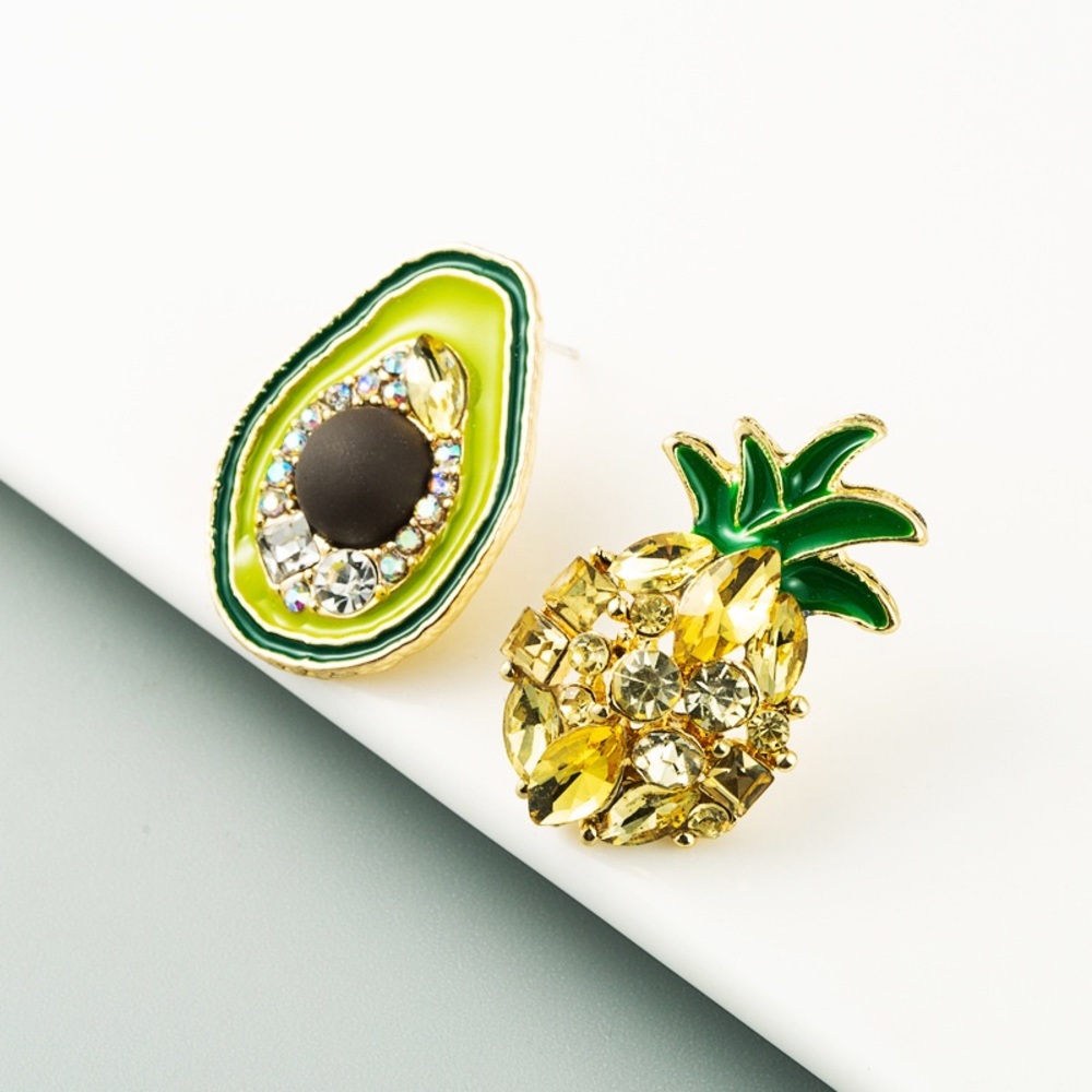 Avocado stud earrings - Picture 2 of 4